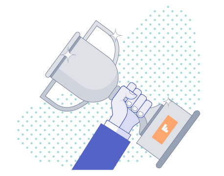 transparent image of hand with trophy